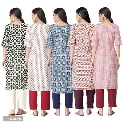 New Crepe Printed Kurtis Combo For Women Pack Of 5-thumb2