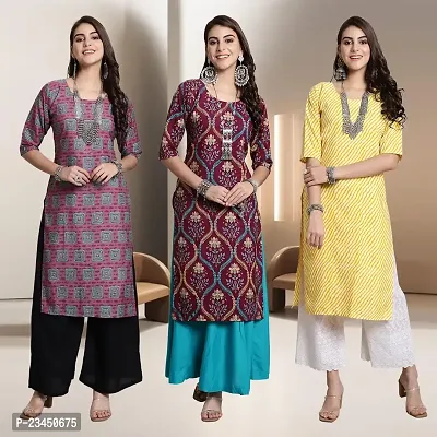 Fancy Rayon Kurtis For Women Pack Of 3