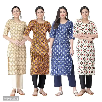 New Crepe Combo Printed Kurtis For Women Pack Of 4