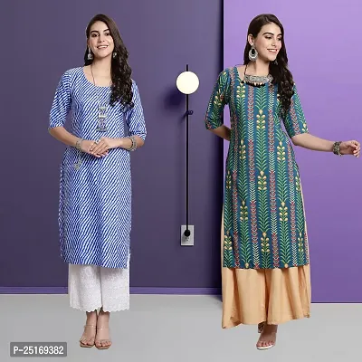 Fancy Crepe Kurtas For Women Pack Of 2-thumb0