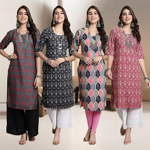 Fancy Crepe Kurtis for Women Pack Of 4