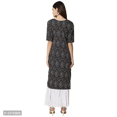 Stylish Crepe Digital Printed Straight Kurti For Women Pack of 5-thumb4