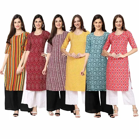 Trendy Crepe Straight Kurta Combo For Women Pack Of