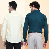 Elegant Cotton Multicoloured Long Sleeves Formal Shirt For Men- Pack Of 2-thumb1