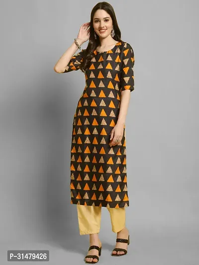 Stylish Crepe Printed Straight Kurta With Pant Set For Women-thumb2