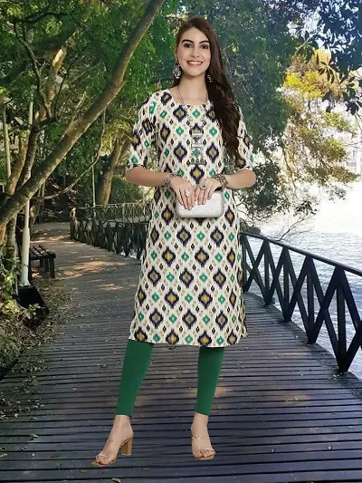 Stylish Crepe Straight Printed Kurta