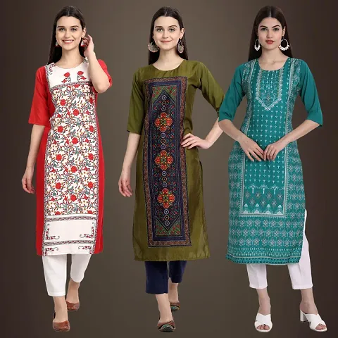 Fancy Crepe Kurtis for Women Pack Of 3