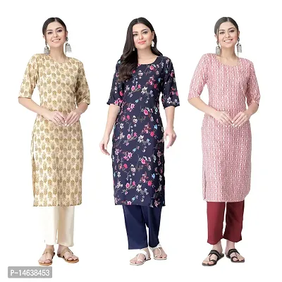 New Crepe Combo Printed Kurtis For Women Pack Of 3