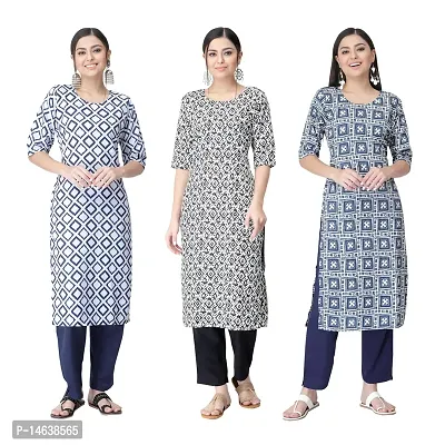 New Crepe Combo Printed Kurtis For Women Pack Of 3