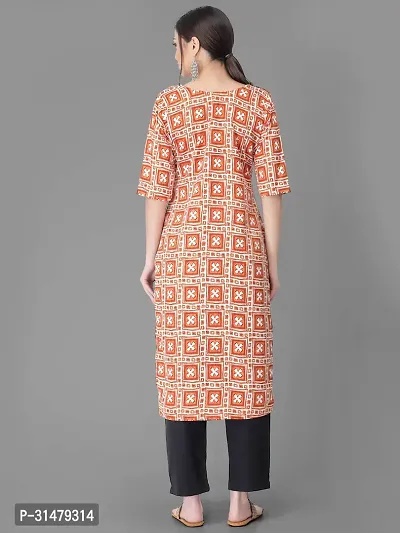 Stylish Crepe Printed Straight Kurta With Pant Set For Women-thumb3