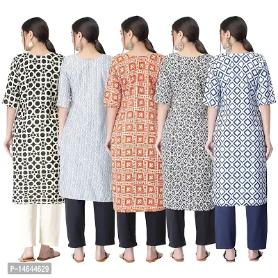 New Crepe Printed Kurtis Combo For Women Pack Of 5-thumb2