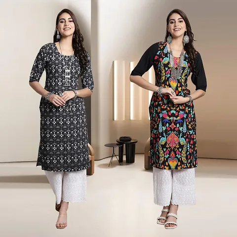 Fancy Rayon Kurtis For Women Pack Of 2