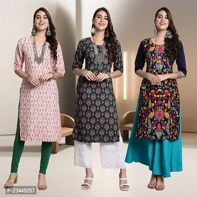 Fancy Rayon Kurtis For Women Pack Of 3