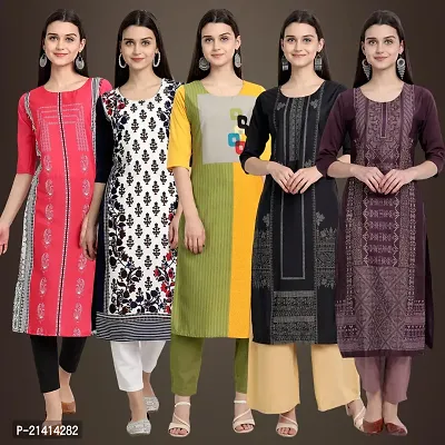 Fancy Crepe Kurtis For Women Pack Of 5-thumb0