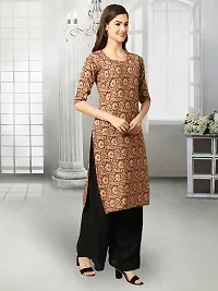 Stylish Beige Crepe Stitched Kurta For Women-thumb2