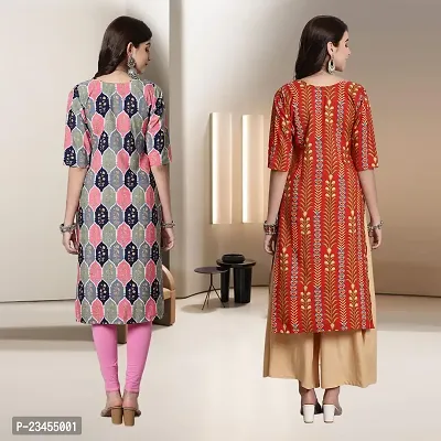 Fancy Rayon Kurtis For Women Pack Of 2-thumb2