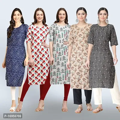 Women Stylish Crepe Printed Staright Kurta