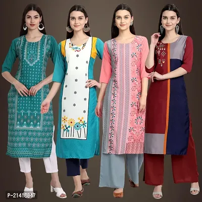 Fancy Crepe Kurtis for Women Pack Of 4-thumb0