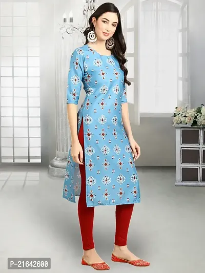 Stylish Blue Crepe Stitched Kurta For Women-thumb4