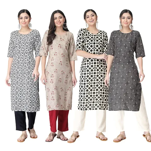 Women Stylish Crepe Straight Kurta