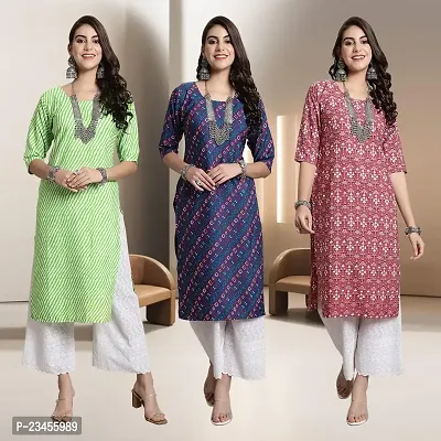 Fancy Rayon Kurtis For Women Pack Of 3-thumb0