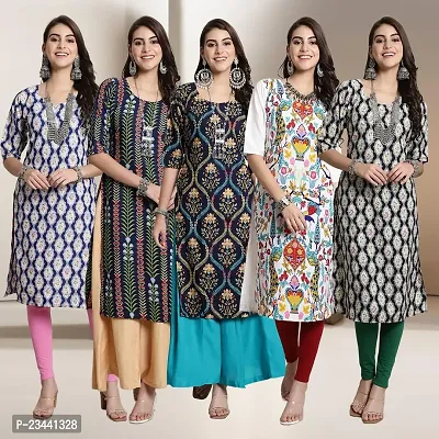 Fancy Crepe Kurtis For Women Pack Of 5