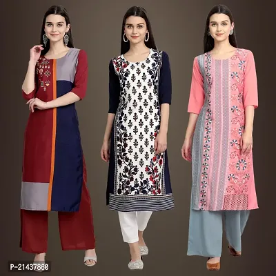 Fancy Crepe Kurtis for Women Pack Of 3-thumb0