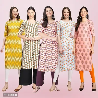 Women Stylish Crepe Printed Straight Kurta