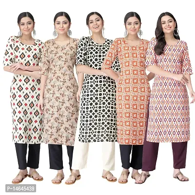 New Crepe Printed Kurtis Combo For Women Pack Of 5