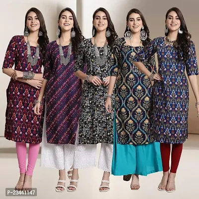 Fancy Crepe Kurtis For Women Pack Of 5-thumb0