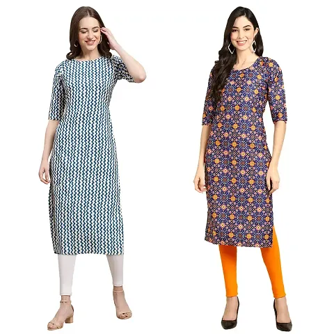 Stylish Crepe Printed Kurti - Pack of 2