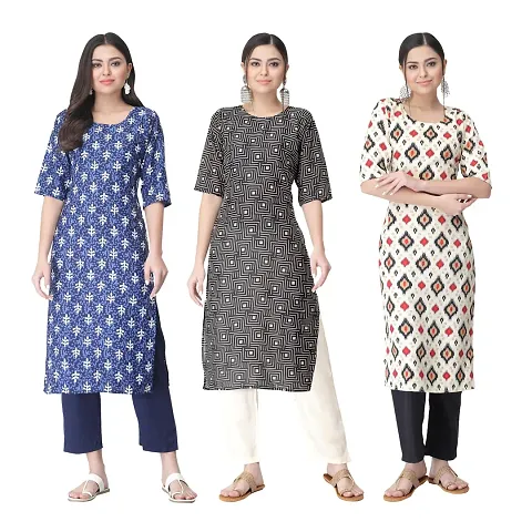 Best Selling Combo Of 3 Crepe Kurtis