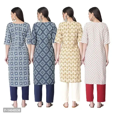 New Crepe Combo Printed Kurtis For Women Pack Of 4-thumb2