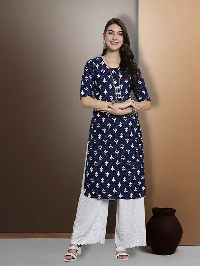 Stylish Multicoloured Crepe Straight Kurti