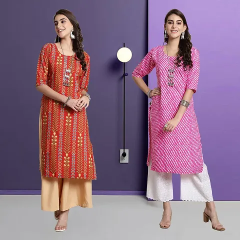 Fancy Rayon Kurtis For Women Pack Of 2