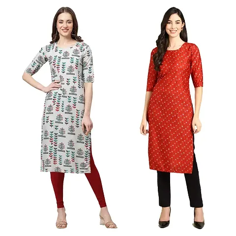 Stylish Crepe Printed Kurti - Pack of 2