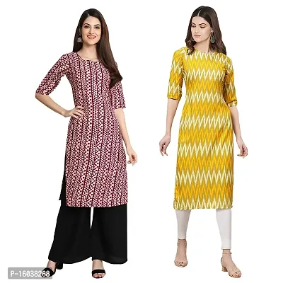 Stylish Digital Printed Women Crepe Kurta- Pack of 2