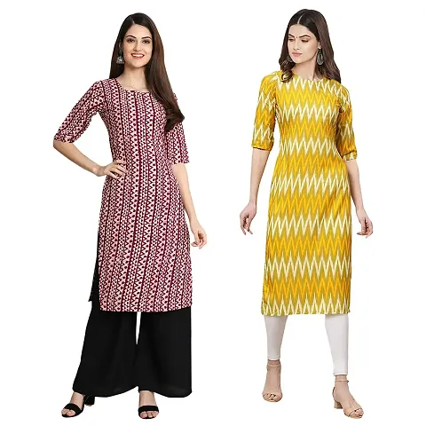 Stylish Crepe Printed Kurti - Pack of 2