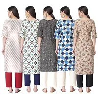 New Crepe Printed Kurtis Combo For Women Pack Of 5-thumb1