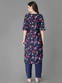 Stylish Crepe Printed Straight Kurta With Pant Set For Women-thumb2