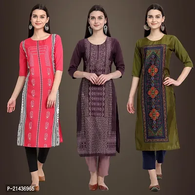 Fancy Crepe Kurtis for Women Pack Of 3-thumb0