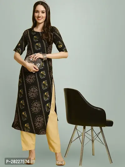 New Stylish Crepe Printed Kurti For Women-thumb0