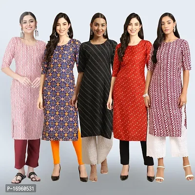 Women Stylish Crepe Printed Staright Kurta