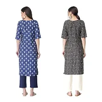 Attarctive Crepe Printed Straight Kurti Combo For Women Pack Of 2-thumb1