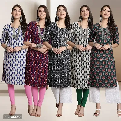 Fancy Crepe Kurtis For Women Pack Of 5-thumb0