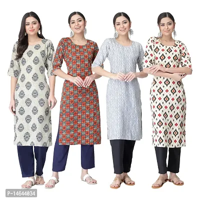 New Crepe Combo Printed Kurtis For Women Pack Of 4