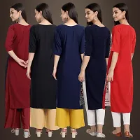 Fancy Crepe Kurtis For Women Pack Of 5-thumb1