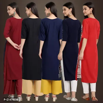 Fancy Crepe Kurtis For Women Pack Of 5-thumb2