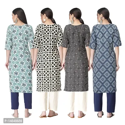 New Crepe Combo Printed Kurtis For Women Pack Of 4-thumb2