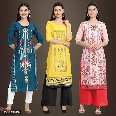 Fancy Crepe Kurtis for Women Pack Of 3-thumb0